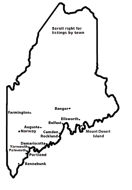 Map showing locations of practice groups in Maine